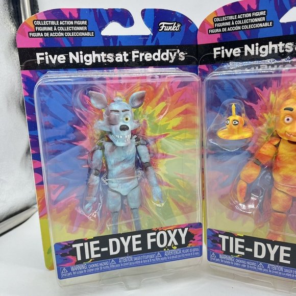 Funko Five Nights At Freddys Tie-Dye Set Set Freddy Chica Foxy Action Figurers - Picture 2 of 5